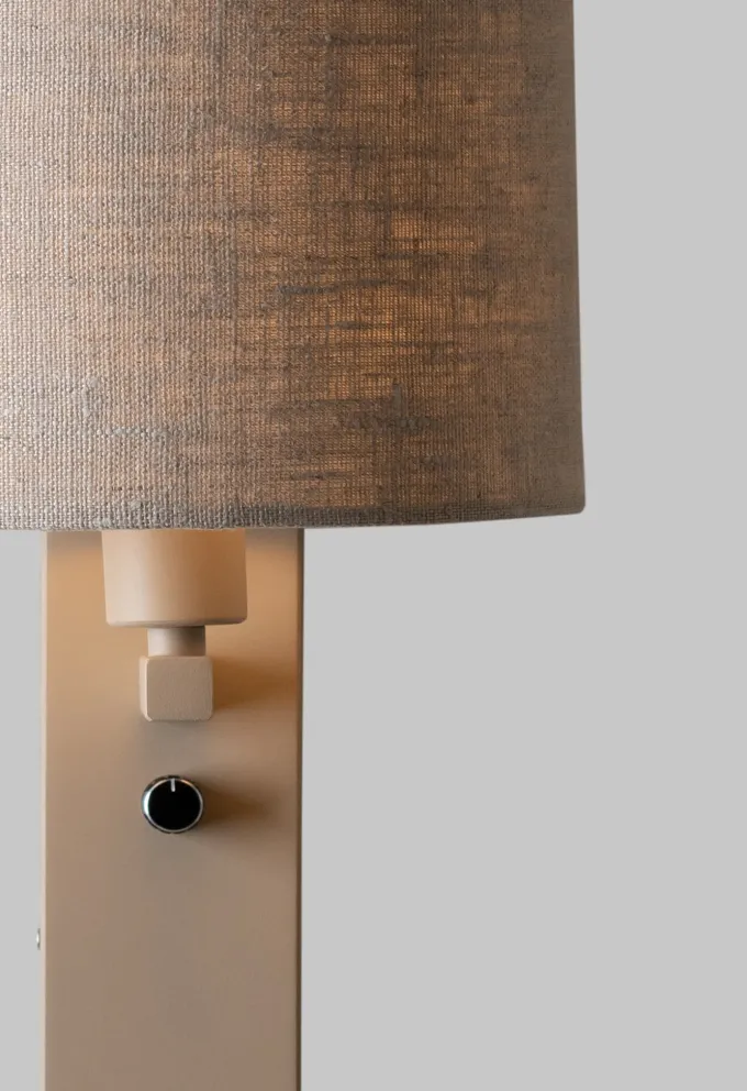 it's about RoMi Wandlamp Florence zand/kap 1815 linnen licht