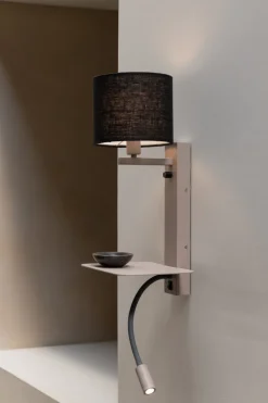 it's about RoMi Wandlamp Florence+leeslamp zand/kap 1815 zwart