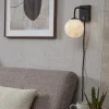 it's about RoMi Wandlamp glas/ijzer Carrara bol wit marmerprint/zwart