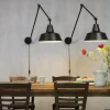 it's about RoMi Wandlamp ijzer Chicago h.80cm/l.60-130cm mat zwart