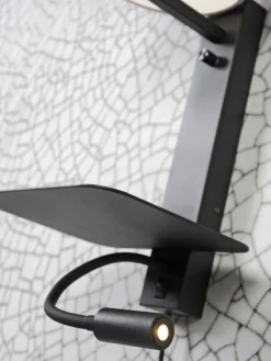 it's about RoMi Wandlamp ijzer Florence plank+usb+leeslamp 15000hrs incl. dimmer zwart