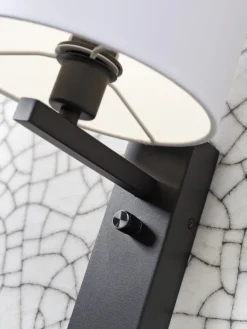 it's about RoMi Wandlamp ijzer Florence E14 met plank+usb incl. dimmer wit
