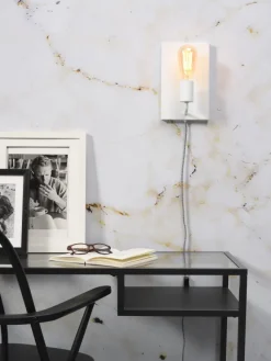 it's about RoMi Wandlamp ijzer Madrid b.15xh.25cm wit L