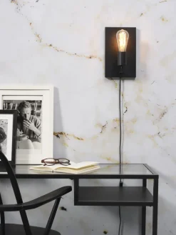 it's about RoMi Wandlamp ijzer Madrid b.15xh.25cm zwart L