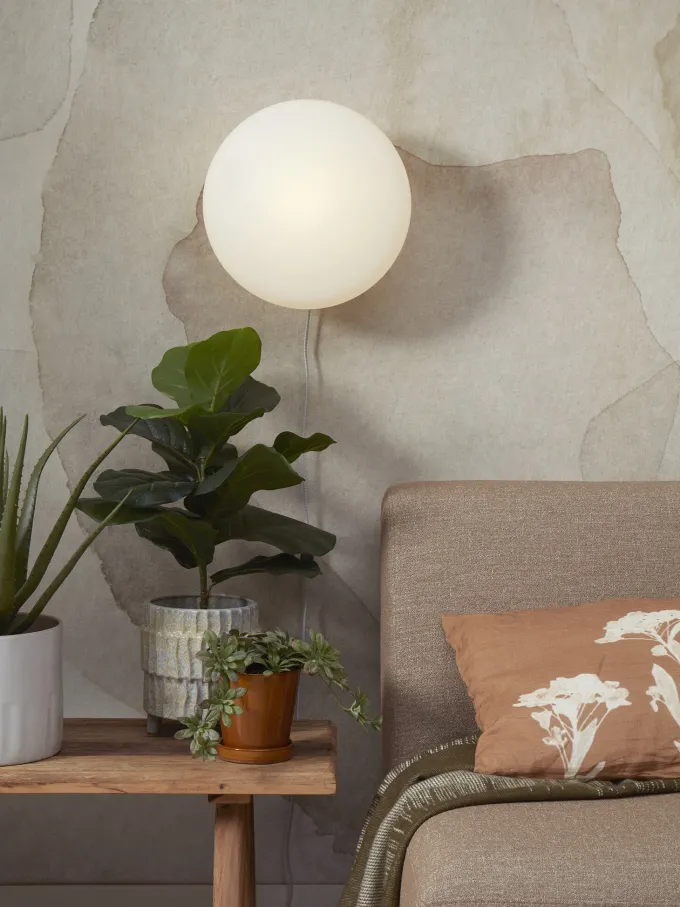 it's about RoMi Wandlamp Sapporo glas wit/zand L
