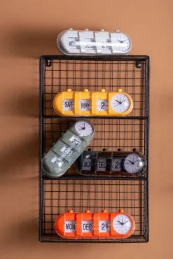 Karlsson Alarmklok Retro Tube Calender Flip zwart
