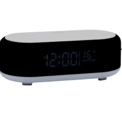 Karlsson Alarmklok Vogue met telefoonoplader en bluetooth zwart
