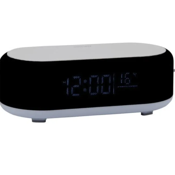 Karlsson Alarmklok Vogue met telefoonoplader en bluetooth zwart