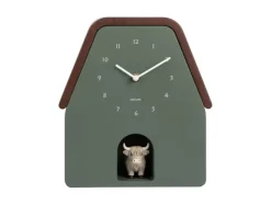 Karlsson Wandklok Highland Cow Cuckoo - jungle groen