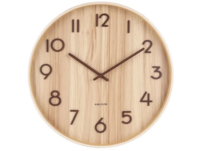 Karlsson Wandklok Pure Large bruin Ø 60 cm