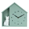 Karlsson Wandklok Sitting Cat grijs groen