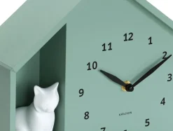 Karlsson Wandklok Sitting Cat grijs groen