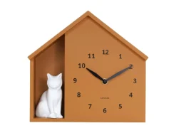 Karlsson Wandklok Sitting Cat okergeel