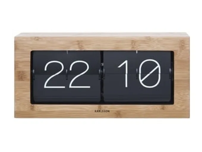 Karlsson Wand-/Tafelklok Boxed Flip XL Bamboo
