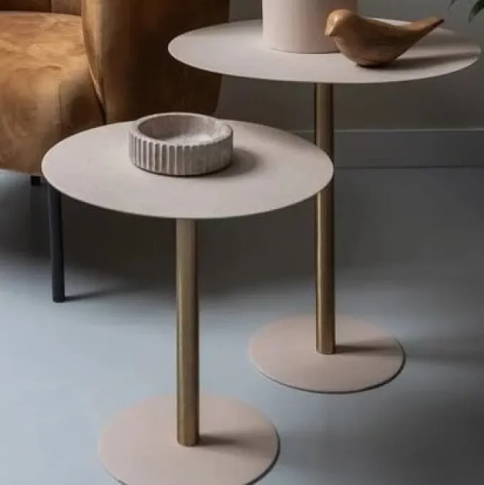 Leitmotiv Bijzettafel Dex Warm grijs Ø 50 cm