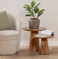 Leitmotiv Bijzettafel Force striped groot mango