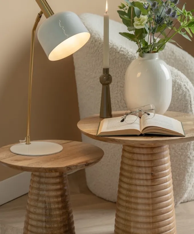 Leitmotiv Bijzettafel Force striped groot mango