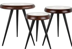 Leitmotiv Bijzettafel set van 3 Tripod met metalen poten