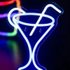 Leitmotiv Neon licht Cocktail met blauw rietje