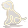 Leitmotiv Neon licht Zittende hond geel