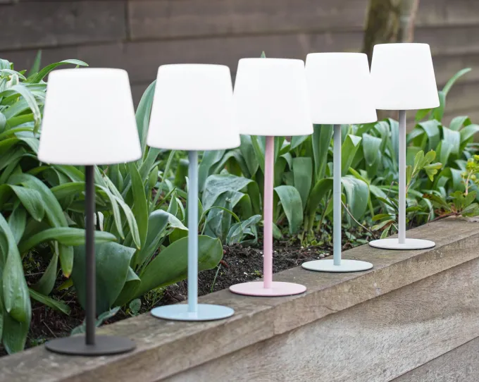 Leitmotiv Tafellamp voor binnen en buiten lichtblauw