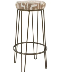 Light en Living Barkruk Ø41x73 cm ALICE groen-grijs+beige+bruin-brons