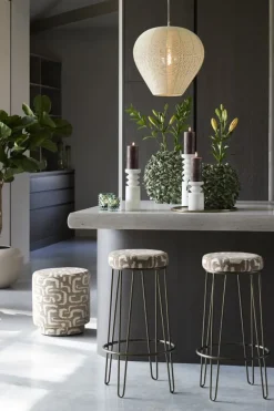 Light en Living Barkruk Ø41x73 cm ALICE groen-grijs+beige+bruin-brons