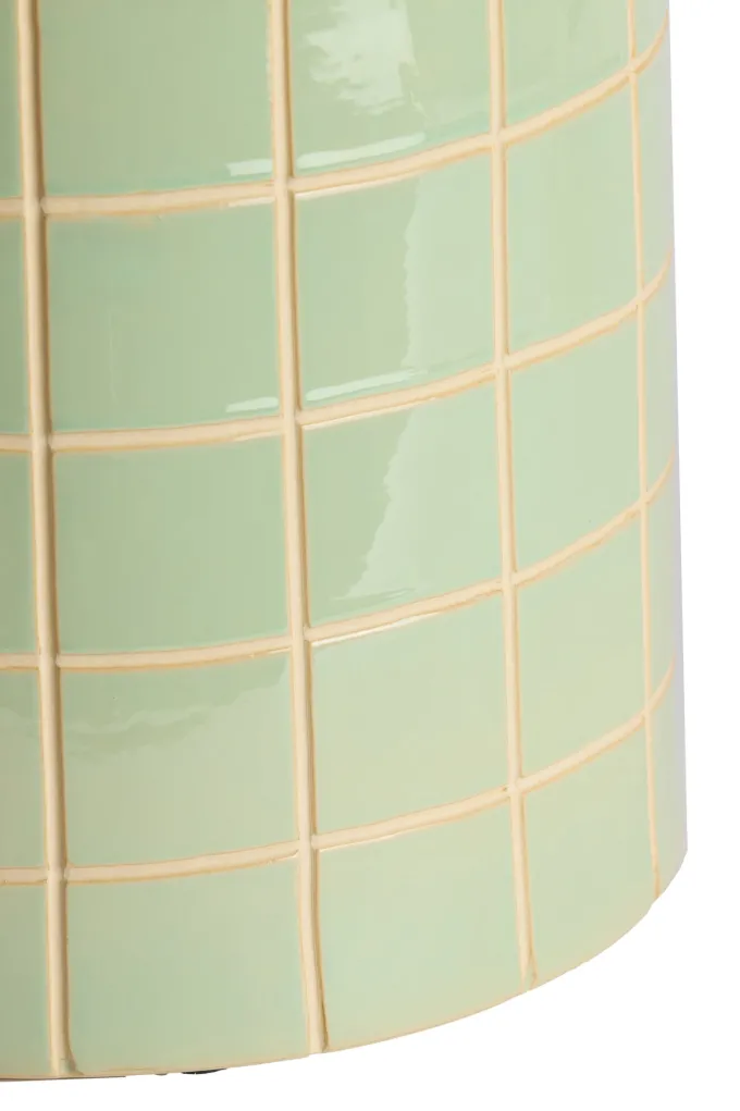 Light en Living Bijzettafel Ø42x34 cm MAUCHO keramiek licht groen+crème