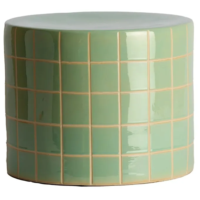 Light en Living Bijzettafel Ø42x34 cm MAUCHO keramiek licht groen+crème