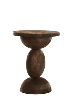 Light en Living Bijzettafel Ø40x50 cm MIRTO hout mat donker bruin