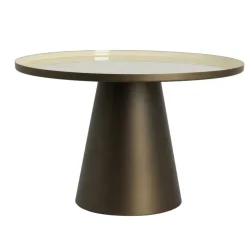 Light en Living Bijzettafel Ø58,5x37 cm JAY glans crème+mat bruin-brons