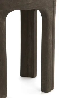 Light en Living Bijzettafel Ø45x50 cm ALI hout grijs-d bruin+travertin zand