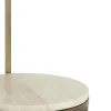 Light en Living Bijzettafel Ø26x76 cm LEDA marmer zand-grijs+d bruin-brons