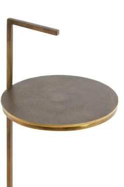 Light en Living Bijzettafel Ø26x76 cm LEDA travertin zand+donker bruin-brons