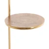 Light en Living Bijzettafel Ø26x76 cm LEDA marmer wit+antiek brons