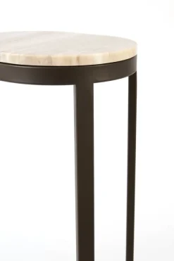 Light en Living Bijzettafel 30x23x60 cm LURO marmer zand+mat bruin-brons