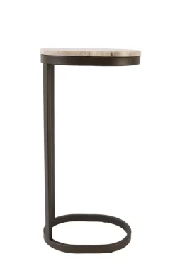 Light en Living Bijzettafel 30x23x60 cm LURO marmer zand+mat bruin-brons