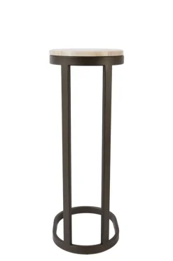 Light en Living Bijzettafel 30x23x60 cm LURO marmer zand+mat bruin-brons