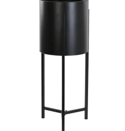 Light en Living Bloempot deco op standaard BAKSI mat zwart - 3 maten