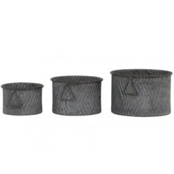 Light en Living Bloempot S/3 Ø21x13+Ø26x17+Ø31x20 cm INDICA zink grijs