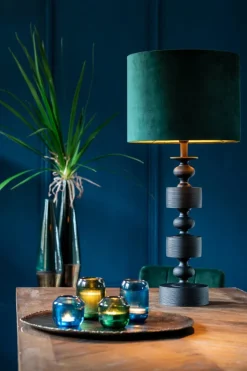 Light en Living Cilinder Lampenkap Velours Dutch Green - Diverse Maten