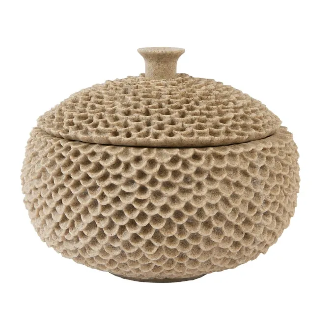 Light en Living Deco box Ø19,5x16,5 cm COLDROS zand