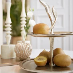 Light en Living Etagère 2-laags FOGLIA goud - Stijlvolle etagère voor hapjes
