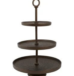 Light en Living Etagère 3 laags Ø32x48 cm LUTEK mat bruin-brons