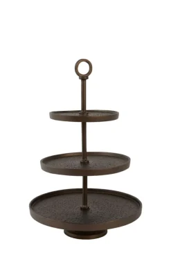 Light en Living Etagère 3 laags Ø32x48 cm LUTEK mat bruin-brons