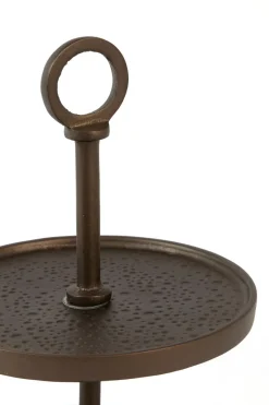 Light en Living Etagère 2 laags Ø24x37 cm LUTEK mat bruin-brons