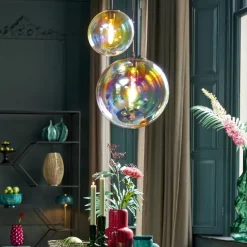 Light en Living Hanglamp Ø30 cm MEDINA glas rainbow+zwart showroommodel