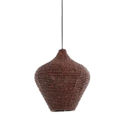Light en Living Hanglamp Kalenga met bruine kralen Ø 36 cm