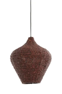 Light en Living Hanglamp Kalenga met bruine kralen Ø 36 cm