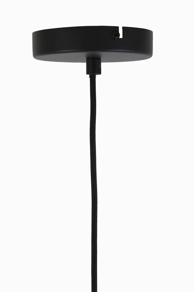 Light en Living Hanglamp LEKAR zwart met smoke glas - Ø22x52 cm